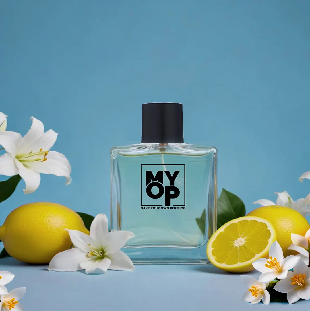MYOP Aqua Game luxury perfume: a long-lasting aquatic and fresh fragrance for men featuring zesty lemon and white lily notes.

