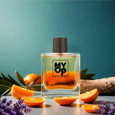 MYOP Ibiza luxury perfume: a long-lasting citrus fragrance featuring fresh orange, aromatic lavender, and woody notes for a vibrant summer scent.