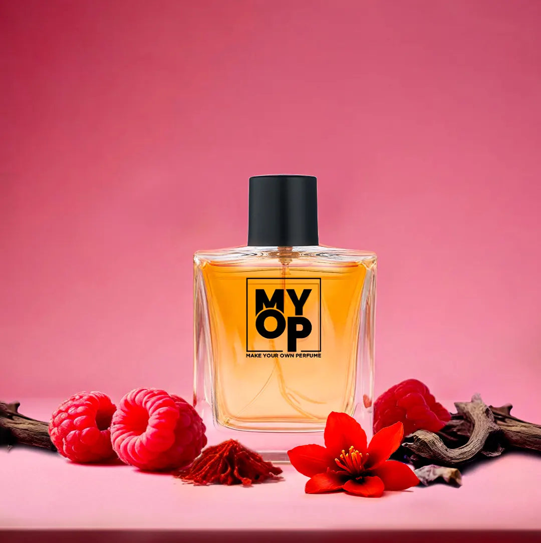 MYOP Oud for Greatness luxury perfume: a long-lasting unisex fragrance featuring bold oud, sweet raspberry, and exotic saffron notes.

